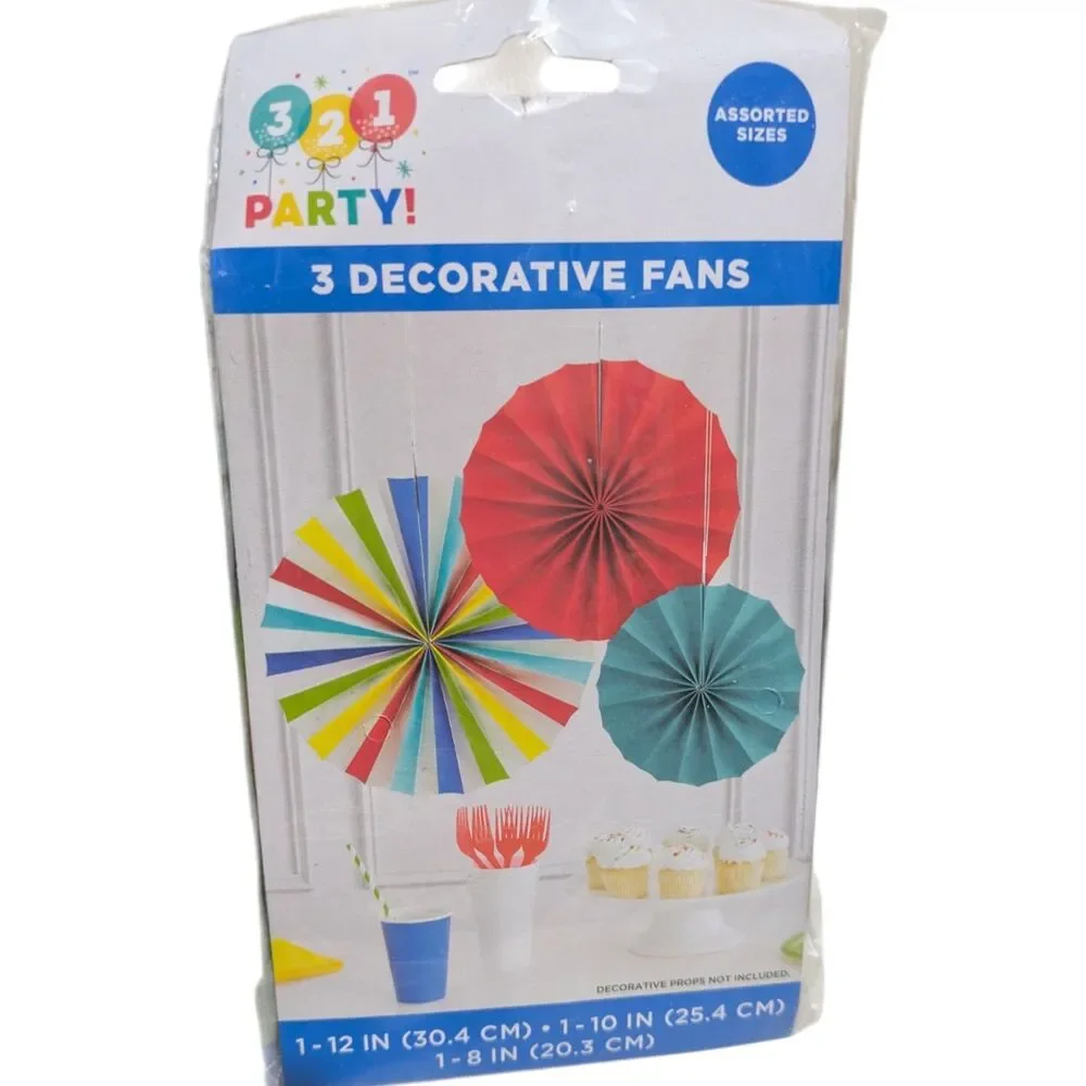 Birthday Party Decorations Bundle Yard Sign Balloons Decorative Fans Colorful